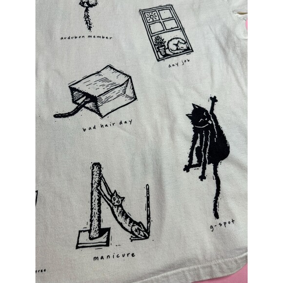 1990s STUDIO ROJA. Joe Crabtree CATS All Over Short Sleeve T Shirt. L-XL - Picture 9 of 13